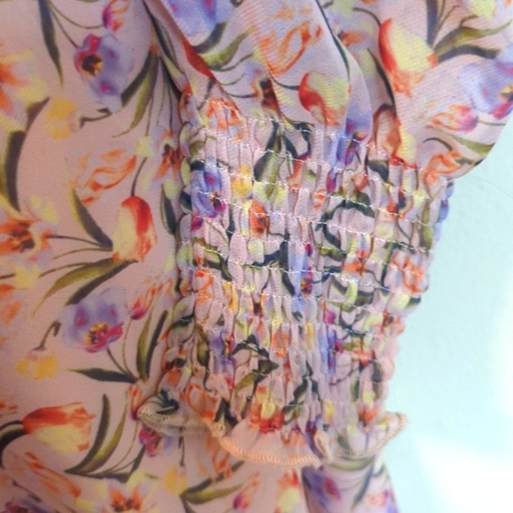 Allison New York Smocked Bodice Floral Print Dress S/P - Picture 11 of 16